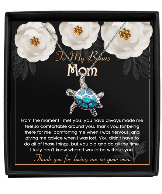 Bonus Mom - All The Time | Opal Turtle Necklace